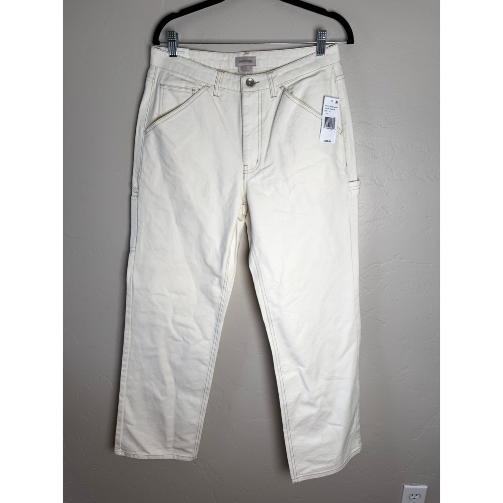 Brixton Essex Painter Pants Off-White Cream Utility Carpenter Pants NWT Sz 27